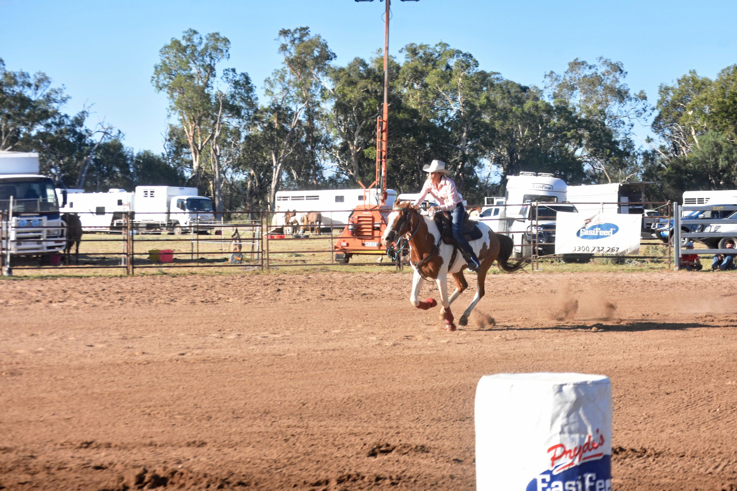 3D barrel racing, Ayers Jackpot. Picture: Jorja McDonnell