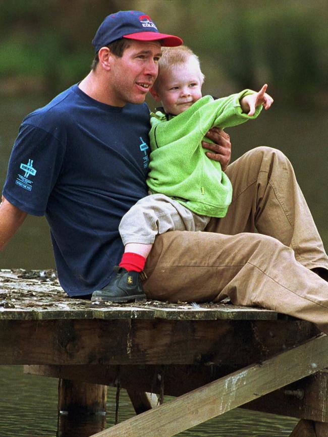 Brett Ratten with Cooper, aged 2.