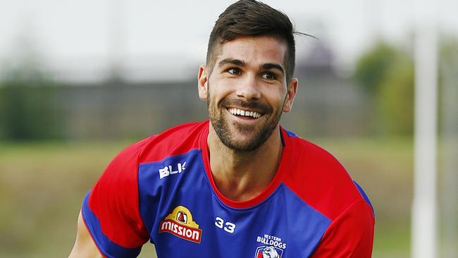 Western Bulldogs training at Whitten Oval, Melbourne. Marcus Adams at training. 11th March 2016. Picture: Colleen Petch.