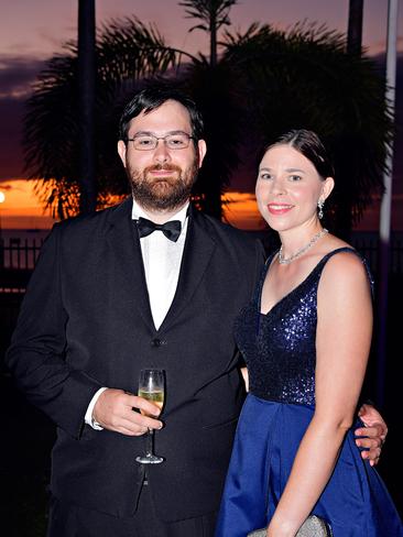 Aaron Hay, and Amiee Biskut at the 2017 Qantas Darwin Turf Club Gala Ball at SkyCity Casino. Picture: MICHAEL FRANCHI