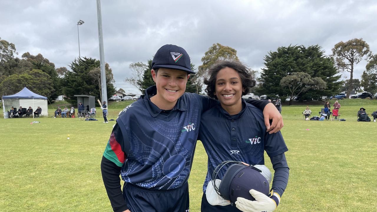 Victoria White players Dhanush Dahiya and Nevon Eshwara. Dahiya was a star in one of the matches against South Australia. Picture: Shane Jones.