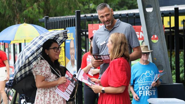 Labor candidate for Leichhardt, Matt Smith, with ALP senator Nita Green during the election campaign. Picture: Brendan Radke