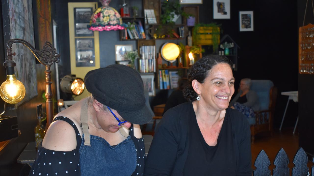 HAPPY DAYS: Jenny Haack and Suzy Evans said they believe customers love to visit Oodies Cafe because of the connection shared between customers and staff. Picture: Rhylea Millar.
