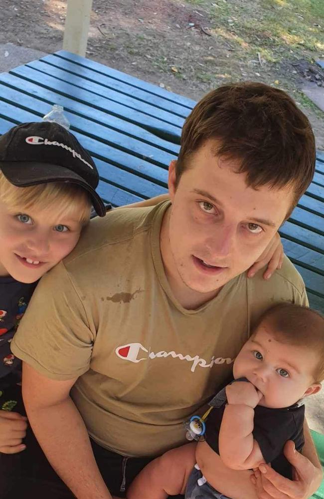 Brenton Simmons with his two sons. Picture: Supplied