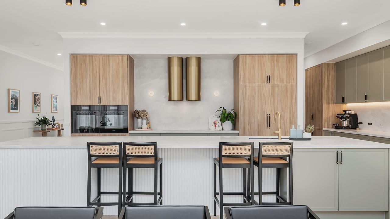 The kitchen in the property at 25 Sellheim St, Grange, which has sold for $5.1m through Ray White Wilston. Image supplied by Ray White.