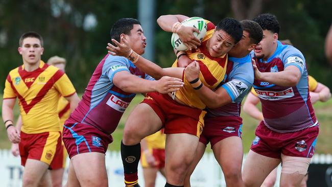 Sione Latoa-Vaihu makes good metres. Picture: Justin Lloyd