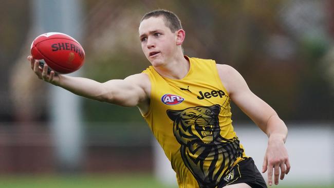 Riley Collier-Dawkins is closing in on an AFL debut. Picture: Michael Dodge/AAP