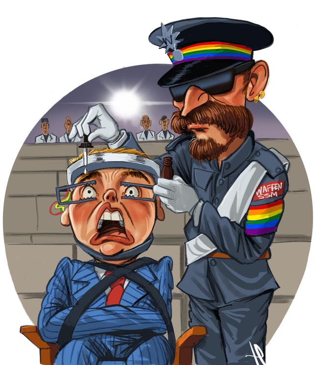 The Rainbow Left is forcing its ideology on the corporate world. Artwork: Terry Pontikos