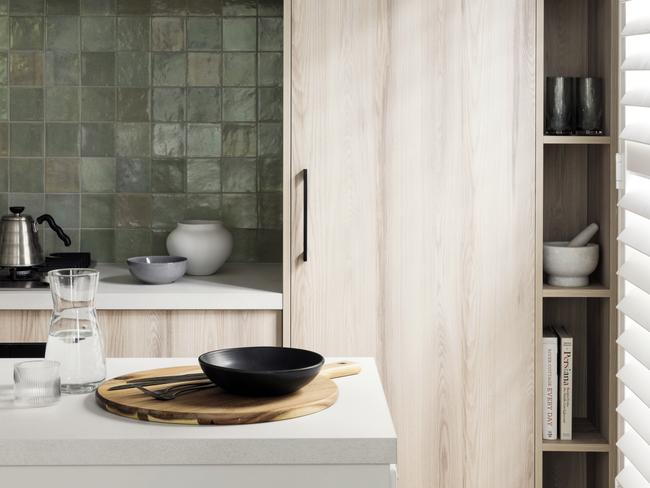 A Kaboodle kitchen featuring natural hues.