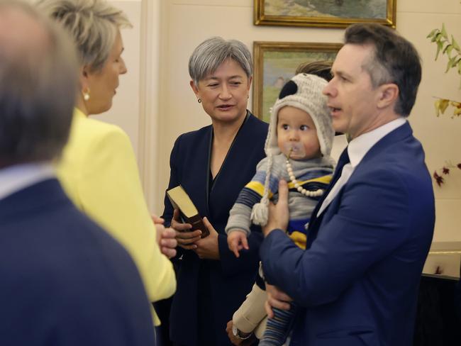 Foreign Minister Penny Wong with Education Minister Jason Clare. Picture: Jenny Evans /Getty Images