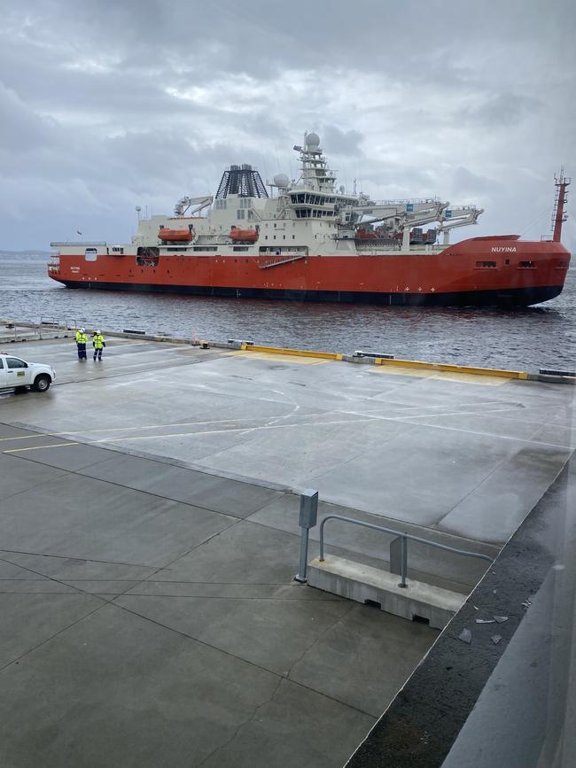 Arrival of the RSV Nuyina into Hobart. Picture: Annette Murphy/AAD