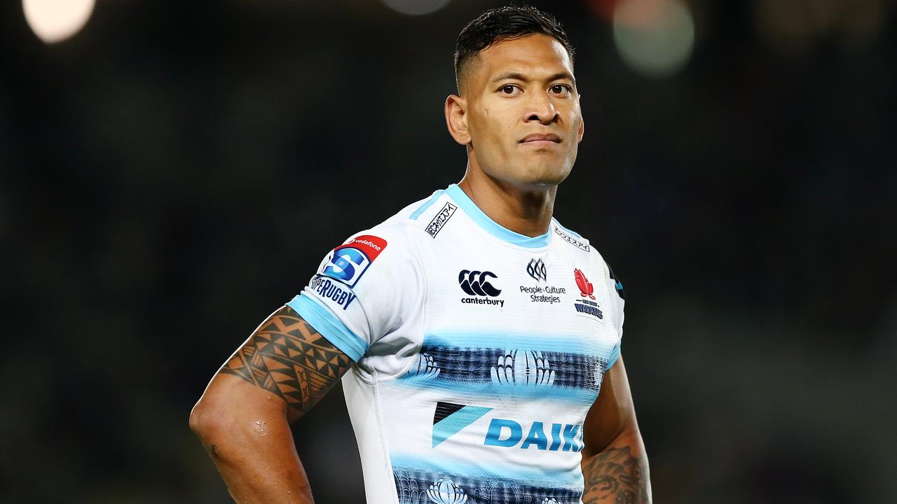 Israel Folau of the Waratahs looks on at Eden Park in Auckland.