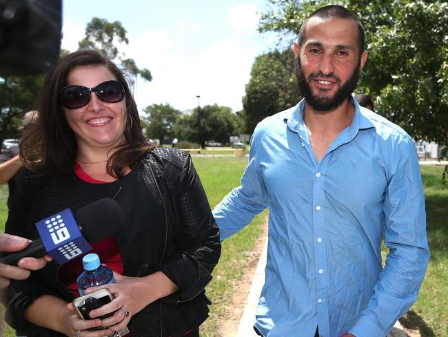 Ruth Parker with her client Mustapha Dib after he was released from Goulburn Jail.