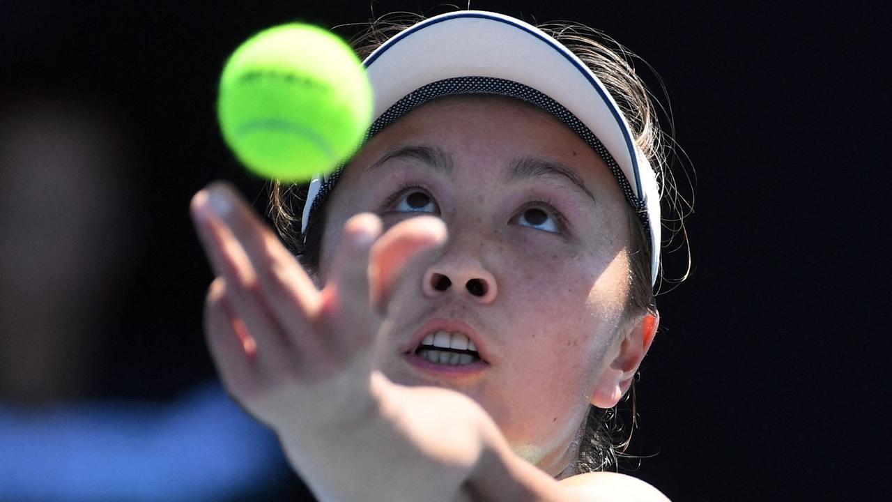 Peng Shuai during a practice session ahead of the Australian Open tennis tournament in Melbourne in 2019. Picture: William West / AFP