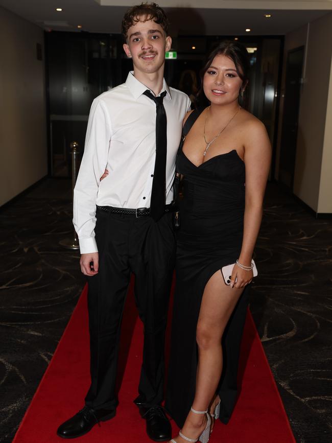 MELBOURNE, AUSTRALIA – JUNE 14 2024 Josh Picton and Maddie Ashton attend the Lowanna College Senior Formal 2024 at the Moe Racing Club Picture: Brendan Beckett