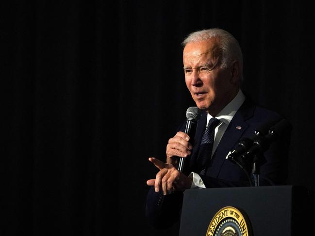 US President Joe Biden delivers remarks at the National Action Network's (NAN) Martin Luther King, Jr. day breakfast at the Mayflower Hotel in Washington, DC, January 16, 2023. (Photo by ANDREW CABALLERO-REYNOLDS / AFP)