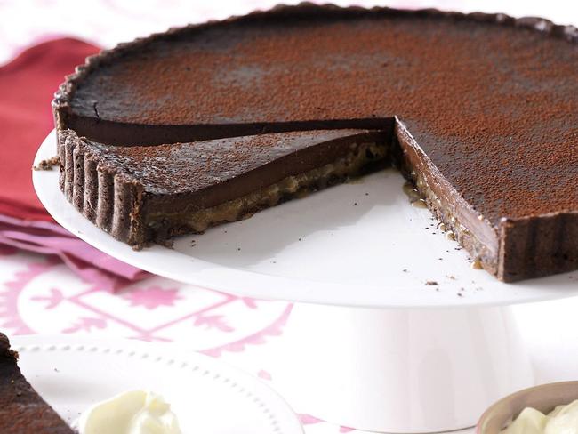 Salted caramel and chocolate tart.