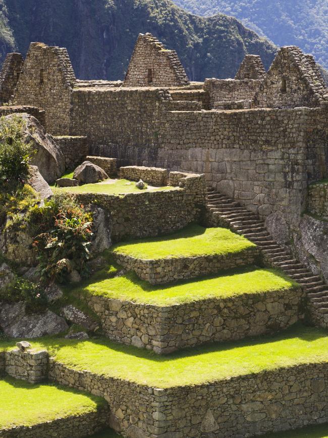 The ancient ruins of Machu Picchu.