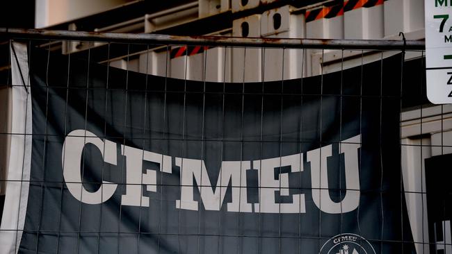 CFMEU construction divisions will be taken over for at least three years. Picture David Clark