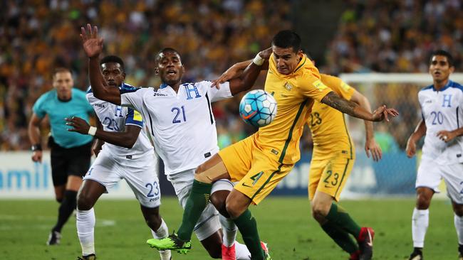 Tim Cahill in action during the Australia v Honduras World Cup decider at ANZ Stadium. Picture: Brett Costello
