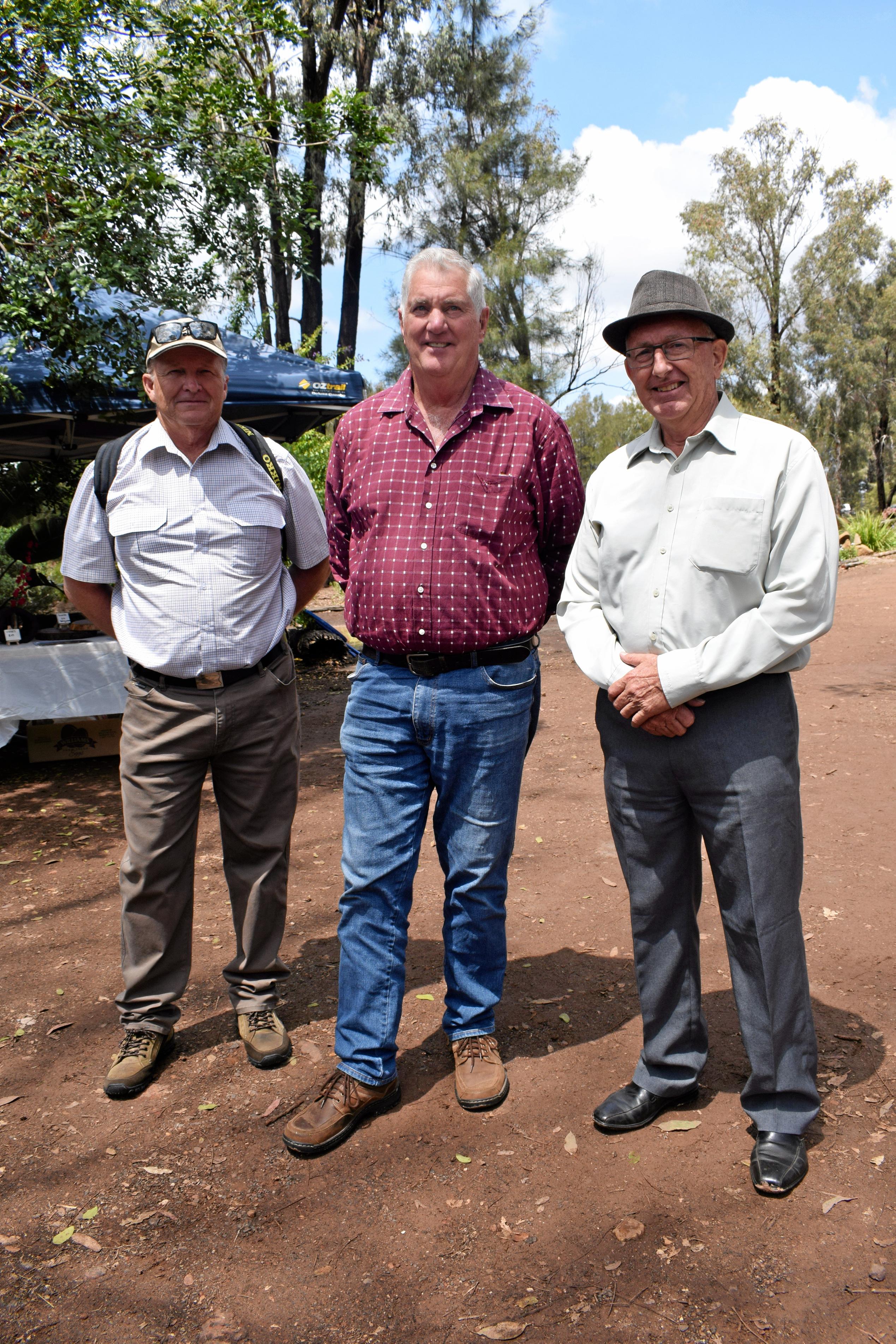 Wayne George, Kevin Jackson, and Iven Hewett at the Warra Springtime in the Garden event, Saturday October 6, 2018. Picture: Brooke Duncan