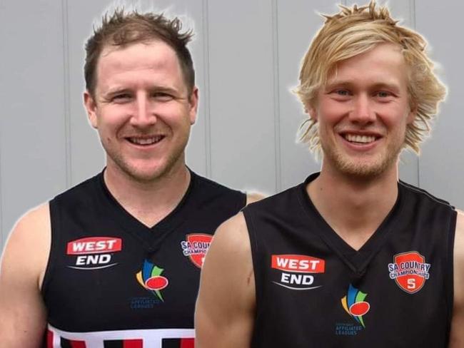 Sam Wallis (right) has starred for Mt Burr. Picture: Mt Burr Football Club