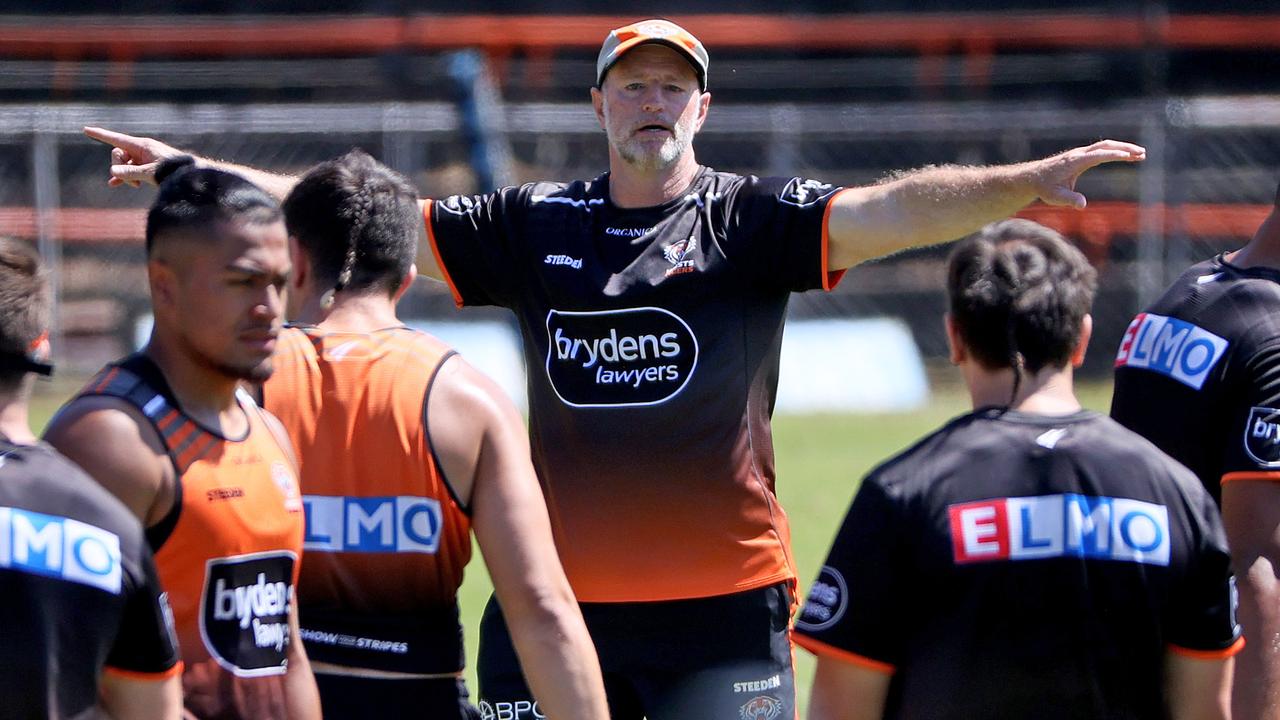 Wests Tigers coach Michael Maguire is under plenty of pressure in 2022. Picture: Toby Zerna