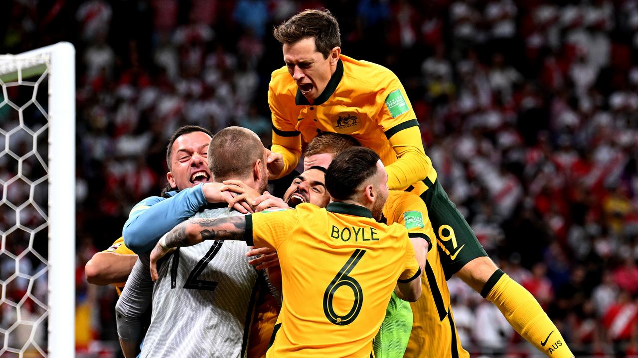 The Socceroos are celebrating a new sponsorship deal with Subway. Picture: Joe Allison/Getty Images