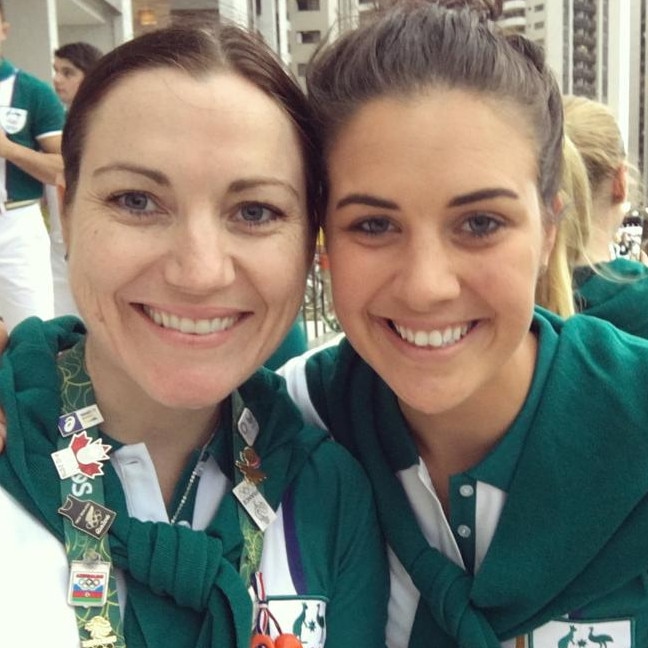 Olympians Anna Meares and Melissa Hoskins.