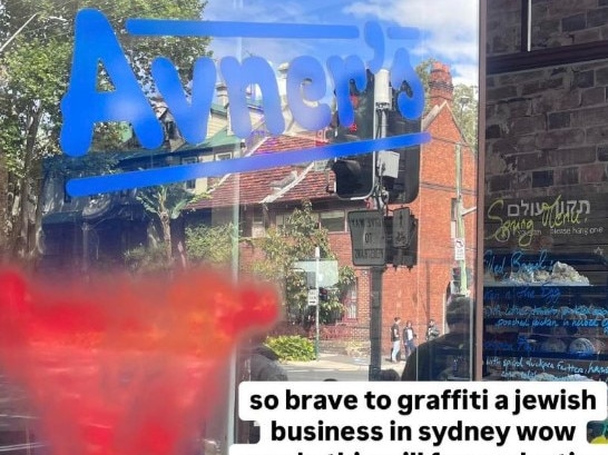 Avner's Bakery in Sydney's Surry Hills was defaced with anti-Semitic graffiti in mid October. Picture: Supplied