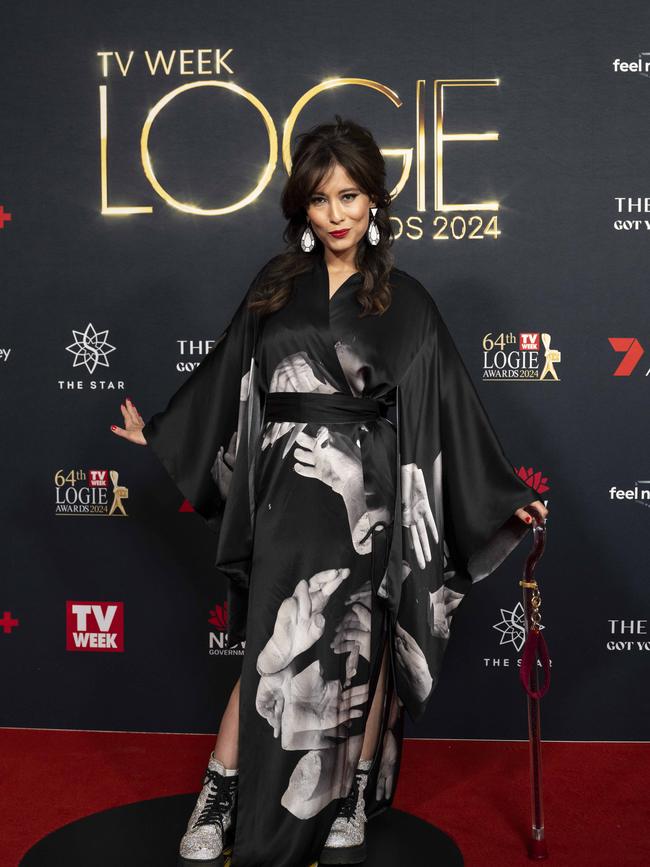 Singer Elly-May Barnes strikes a pose the red carpet. Picture:NewsWire/ Monique Harmer