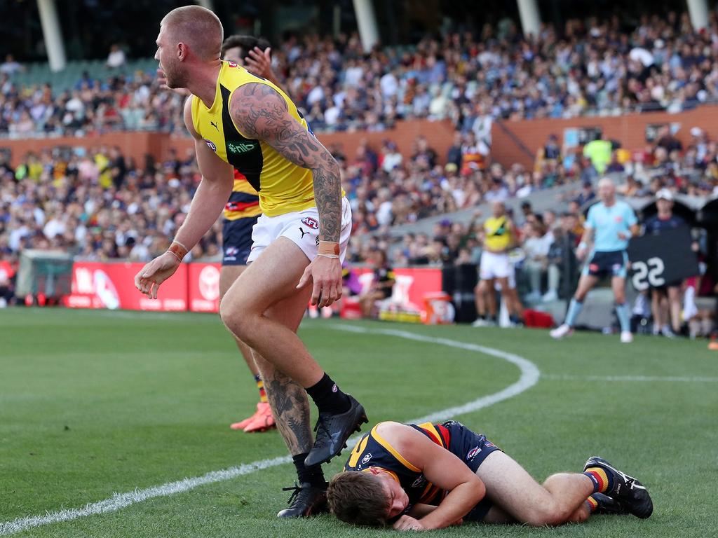 Nathan Broad will miss the next four weeks suspended for his dangerous tackle on Patrick Parnell. Picture: Getty Images