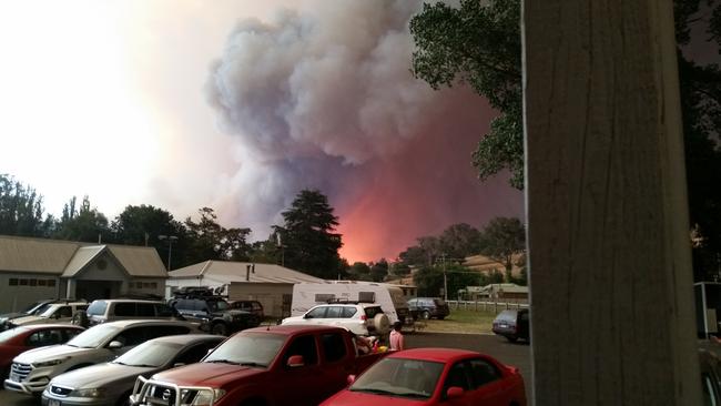 The Buchan fire went on to destroy 24 houses in the town, leaving one man dead. Picture: Supplied