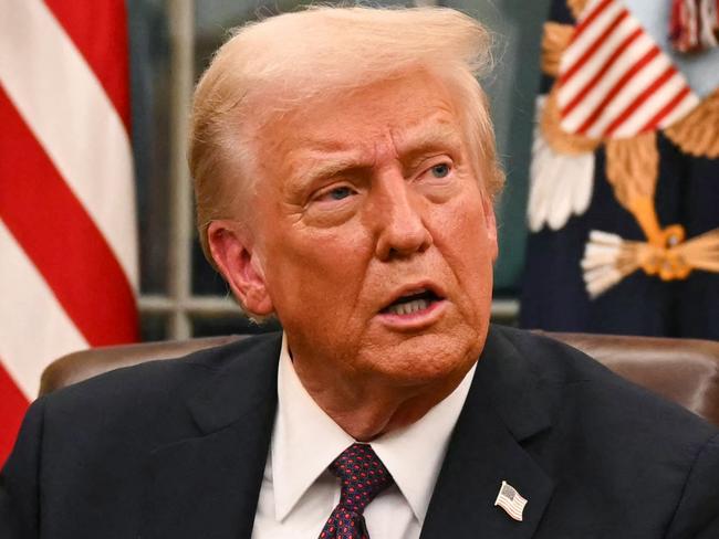 US President Donald Trump speaks to journalists about TikTok as he signs executive orders in the Oval Office of the White House in Washington, DC, on January 20, 2025. Picture: NewsWire / Jim WATSON / POOL / AFP