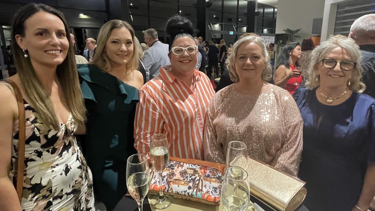 Maia Hamilton, Prue Morrison, Melinda MacLennan, Anne Franks and Lyn Tate from GenesisCare enjoyed the 2023 Bundaberg &amp; District Business Excellence Awards.