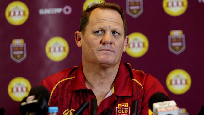 Kevin Walters explains his selections to the media. Photo: Tim Marsden