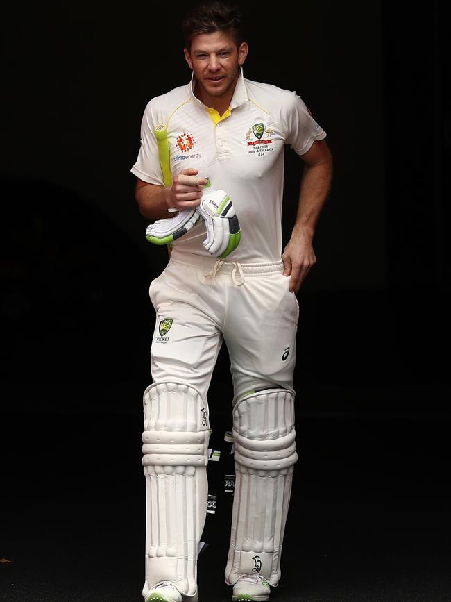 Tim Paine of Australia walks out to bat during day five of the First Test match in the series between Australia and India at Adelaide Oval on December 10, 2018 in Adelaide, Australia. (Photo by Ryan Pierse/Getty Images)