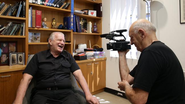 Rev Bill Crews and filmmaker Warwick Moss ahead of the screening of the documentary A War of Compassion. Picture: Craig Wilson