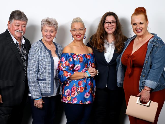 Bob and Lyn Bishop, Debbie Bowl, Shelley Bishop and Rachel Head. Picture: AAP/David Clark