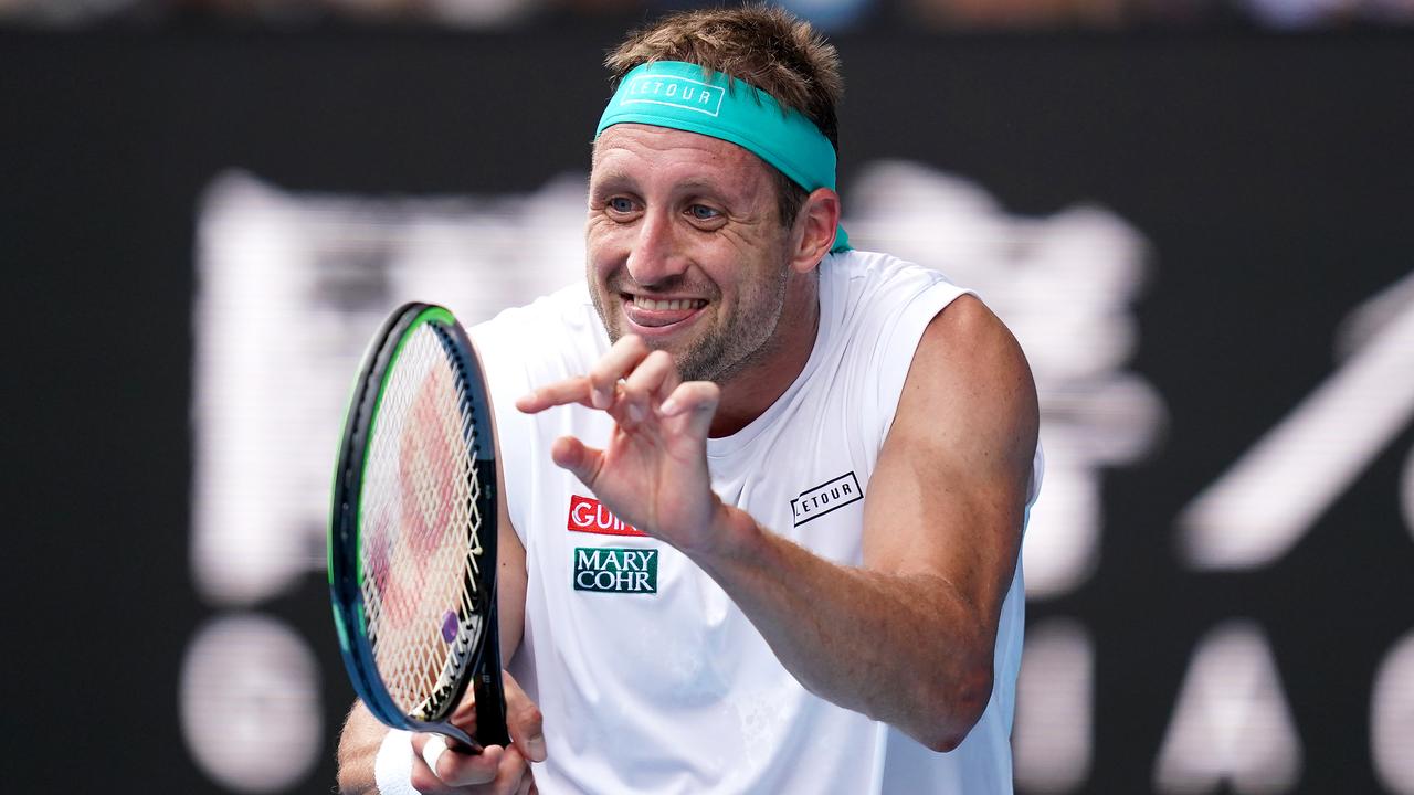 Tennys Sandgren was a point away from beating Roger Federer and making a Slam semi final... seven times. (AAP Image/Michael Dodge)