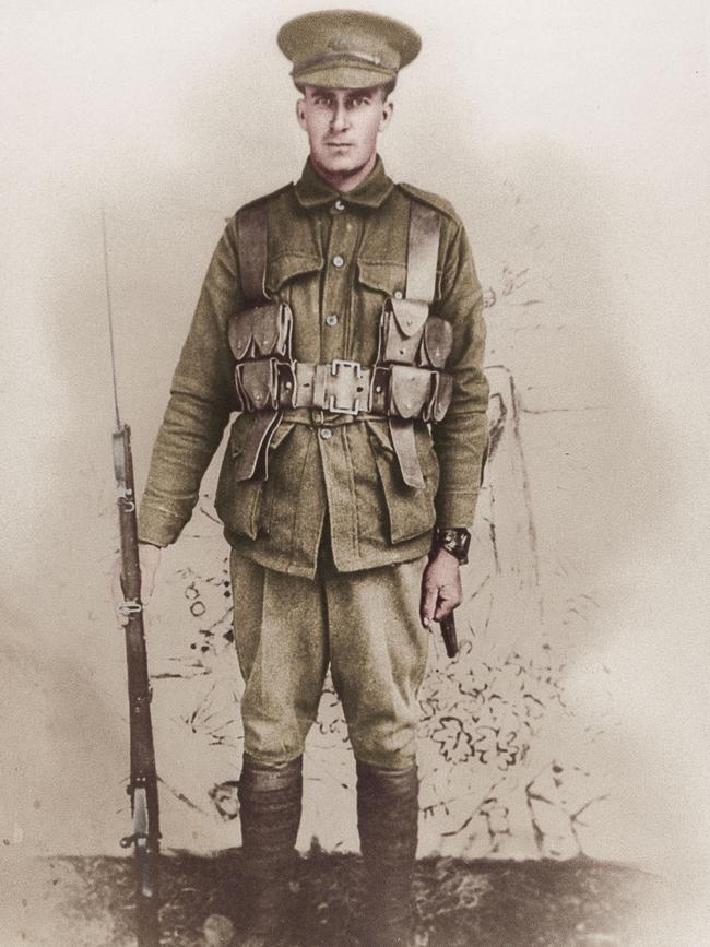 “This is Private Harry Dibley, 53rd Battalion, 14th Infantry Brigade, 5th Division, 1st AIF. In December 1916 he was shipped to France where he would fight in the Battle of Menin Road Ridge and the Battle of Polygon Wood (September 1917). He survived the initial assault and the 5 day bombardment that followed. But on September 27, 1917, while digging trenches preparing for the inevitable German counter attack, he was hit by a sniper. It did not kill him but served as a constant reminder for the rest of his days of the horror he witnessed during this time. He spent some time in England recovering and retraining, then returned to France for light duties until he contracted Hepatitis A and later Influenza. On June 24, 1919 he was honourably discharged. He came home to Bathurst Australia and married his childhood sweetheart ‘Seli’ and started his own family. He suffered post traumatic stress disorder and understandably, struggled to communicate with his children when they innocently asked about what he did in the war. But along with this brokenness came a good father who was blessed to see his very own grandchildren. My mother being one of them. He passed on May 18, 1967 at age 75 and is remembered fondly by my grandmother. She and her nephew have researched the war, in particular Polygon wood, to gain a deeper understanding of what he went through and why he was the way he was.” Picture: Supplied by Renee Pendlebury