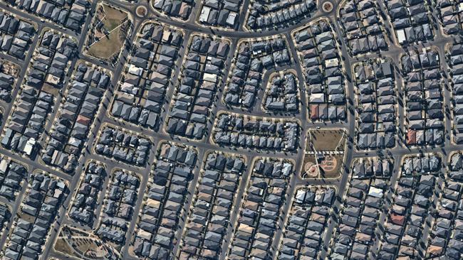 A series of fire safety concerns were discovered in buildings in Riverstone. Picture: Nearmap