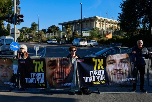 Protesters outside Israel's parliament call for a deal to secure the release of hostages held by Hamas