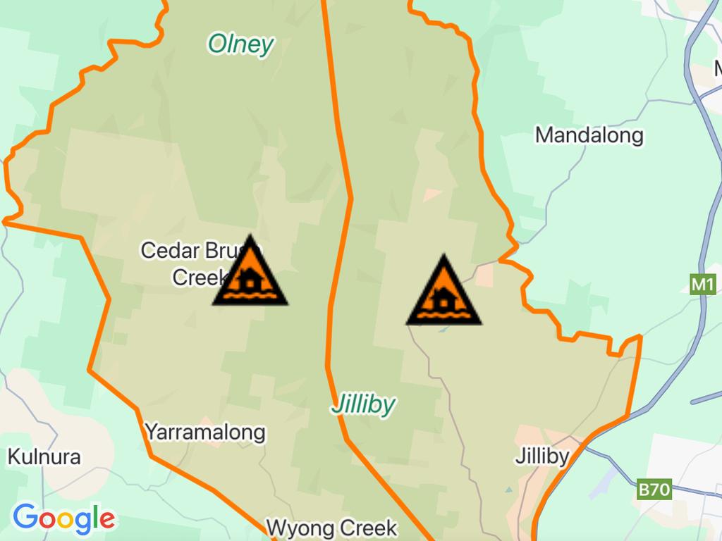 NSW floods: Suburbs at risk. Picture: Hazards Near Me NSW