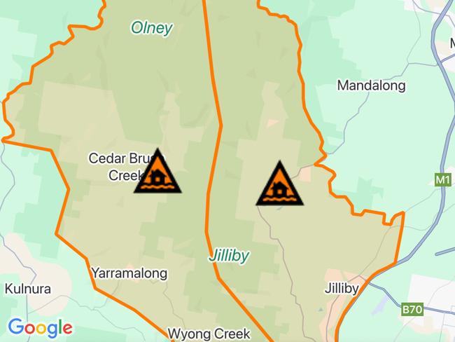 NSW floods: Suburbs at risk. Picture: Hazards Near Me NSW