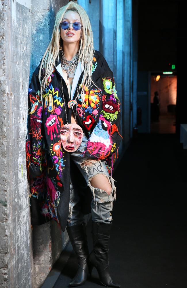 Imogen Anthony, pictured at Mercedes-Benz Fashion Week, loves supporting local labels. Picture: Richard Dobson