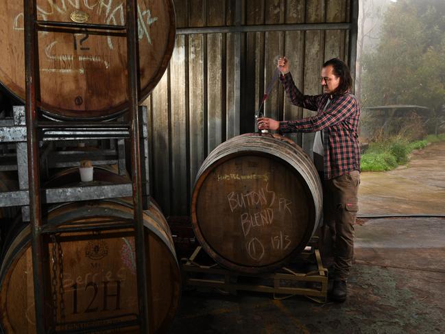 James Madden is a natural winemaker who makes his Scintilla wines in the Adelaide Hills. Picture: Tricia Watkinson