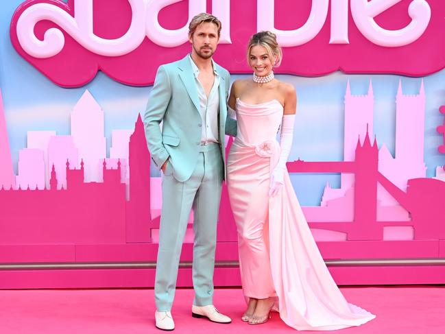 Ryan Gosling and Margot Robbie attends the Barbie European Premiere on July 12 in London. Picture: Joe Maher/Getty Images