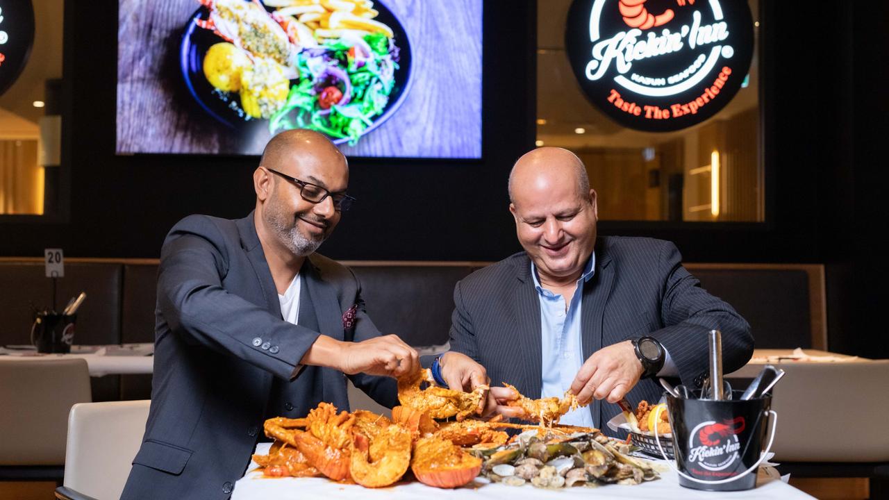 Kickin Inn co-founders Ravi Singh and Sami Karras, who have brought Cajun seafood to the suburbs with their chain.