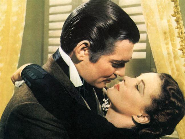 Actors Clark Gable and Vivien Leigh in 1939 film Gone with the Wind. Picture: Supplied